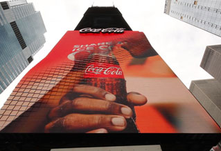 时代广场可口可乐3d机械屏